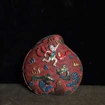 Folk Collection Old color painted lacquerware box Handheld box First accessories box One long 13 cm Width 13 cm