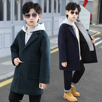 Boy what about the big coat of clothes childrens foreign air winter clothing 2021 autumn and winter new even hat child clothes boy thickened