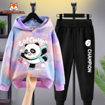 Girl Clothing Trendy Suit Foreign Air Spring Clothing 2022 New CUHK Girl Girl Zdyeing Methodist Fried Street Children Clothes