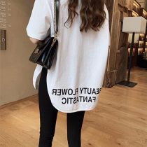 Pregnant womans summer clothing blouse with long short sleeve t-shirt female summer 2022 new Korean version loose 100 hitch undershirt tide