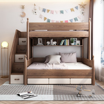 Muxiang adjacent solid wood children's bed boy upper and lower bunk bed mother and child bed high and low bed upper and lower wooden bed small apartment
