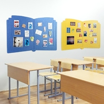 Book-shaped felt Board Message Board School classroom layout decoration cultural wall kindergarten cork board works display board