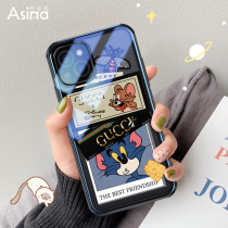 Apple 13 mobile phone case New Tide brand iphone13pro transparent glass womens personality 13promax high-end cute lens soft silicone all-inclusive 13mini creative personality network