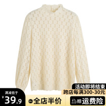 Autumn lace base shirt 2021 new womens style fashion high-end floral mesh shirt top