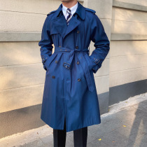 Mr. Lusan retro waterproof trench trench coat autumn and winter shoulder sleeve long knee wind double-breasted jacket man