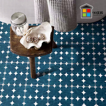 Blue retro Net red small tile toilet tile dining room living room floor tile bathroom non-slip kitchen background wall tiles