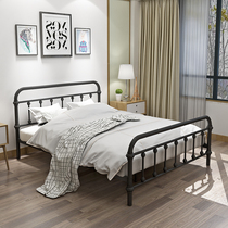 Iron bed double bed 1 8 m iron bed 1 5 m single rental house iron frame bed simple modern Net red princess bed
