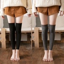 Knee socks Womens autumn and winter Japanese long tube autumn knee pads Leg pads Velvet thickened high tube stockings Winter thigh socks