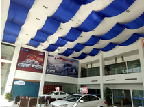 Wave flag decoration ribbon shopping mall beauty Chen creative personality ceiling ceiling roof curtain satin exhibition hall layout