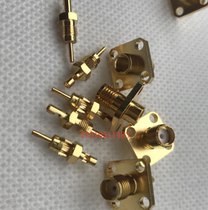 SMA-KFB1 radio frequency SFT50-1 semi-soft half steel connector SMA mother four-hole flange 047 copper tube wiring head