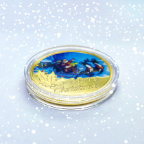 Christmas Childrens Color Coin Children Tooth Fairy Gold Coin Wish Lucky Medal Elk New Year Gift
