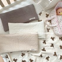 miniheeee homemade South Korean imported newborn baby pillow baby pure cotton quilted pillowcase breathable