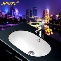 Winter melon-shaped table basin ceramic square wash basin toilet Oval wash basin household embedded wash basin