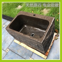 Custom kindergarten stone trough washbasin New creative hand pool basin Hotel courtyard stone mop cloth pool