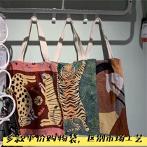 Tote bag Tote bag jacquard shopping bag eco-friendly bag decoration vintage Korea 35X45cm