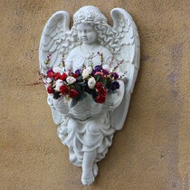 European style wall hanging creative wall decoration porch Wall Wall Wall flower decoration home mural painting angel flower basket