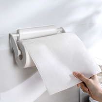 Japanese kitchen tissue holder wall-mounted adhesive paper rack pylon plastic bag film storage rack non-perforated roll paper holder