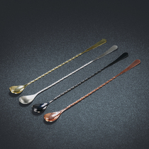 Bar legend Hoffman thin thread long bar spoon milk tea shop special stainless steel mixed spoon mixing rod