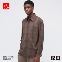 UNIQLO U (UNIQLO U) Mens Womens flannel loose plaid shirt (long sleeve) 442951