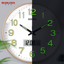 Household luminous wall clock Living room clock Simple Nordic fashion clock wall clock performance generation creative atmospheric quartz clock