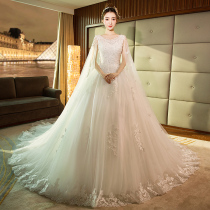 Light main wedding dress dress dress 2021 new high end tailing temperament bride Autumn and winter go out gauze women