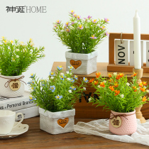 Nordic creative simulation flower plants potted ornaments living room fake green plants set up fake flowers small bonsai desktop decorations