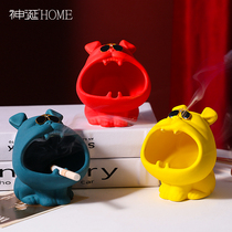 ins wind creativity dog ceramic ashtray home living room personality trend office tea table decoration smoke cylinder swing piece