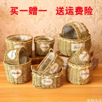 Sprinkle flowers flowers flowers blue large debris ornaments Korean rattan green flower pots new baskets flowers rattan baskets