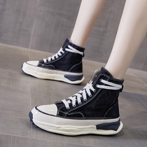  Canvas shoes womens 2021 new thick-soled high-top shoes ins street fashion shoes net red super fire casual womens shoes summer