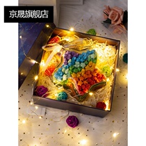Creative lucky star glass decorative bottle five-pointed star luminous wishing bottle heart gift box to send lover