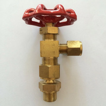 Brass right angle cassette valve with connecting angle type globe valve needle valve thickening 1 2-10 1 4-6