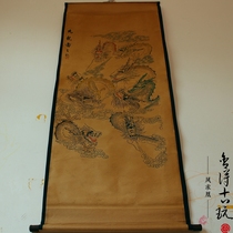Willing to calligraphy and painting antique traditional Chinese painting landscape painting central hall painting office living room decoration painting has been framed Kowloon map