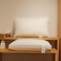Export Japan star hotel pillow Soft down pillow core Cotton single silk goose down neck low pillow High school pillow