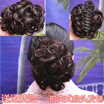 Wig womens clip-on hair bag meatballs head bud short hair pan head flower roll hair bag headdress pan hair wig bag
