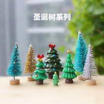 Mini Christmas tree pine needle Christmas decorations handmade crystal ball snow scene diy material desktop scene ornaments