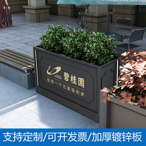 Outdoor wrought iron flower box Commercial Street sales department flower bed hotel square pedestrian street green flower tray custom