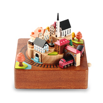 jeancard Music Box Wooden Music Box Send Girlfriend Girlfriend Girl Birthday Christmas Gift Train
