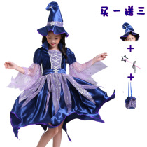 Halloween children witches cosplay performance dress masquerade party witch vampire costume