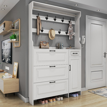 Ultra-thin flip shoe cabinet storage porch simple modern with coat rack simple multi-functional space saving home door