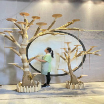 Net celebrity big cat climbing frame Solid wood multi-function cat tree cat nest Pet jumping platform integrated cat climbing tree cat scratching board