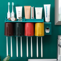 Toilet wall-style toothbrush shelve free of punch toothbrushing cup suction hanging wall-style suit wall-mounted mouthwash tooth-tooth cylinder