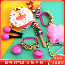 Orff percussion tambourine set kindergarten baby Primary School early education children wooden Enlightenment Music toy