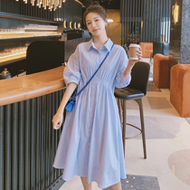 Pregnant women go out summer dresses Womens summer large size small man Sen department spring and autumn feeding clothes Nursing autumn skirts