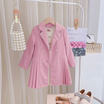 Girl coat 2021 new childrens windbreaker in the long spring and autumn girls foreign style Princess Korean suit