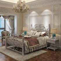 European style net celebrity bed Princess wrought iron bed Double bed iron frame modern single iron bed 1 8 meters 2 meters modern iron frame bed
