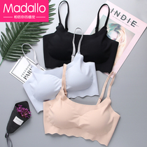 No trace Japanese underwear sleep bra sports no steel ring breast wrap girl beautiful back chest thin anti-light gathering