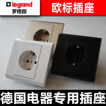 European switch socket black panel European standard socket gold German German standard socket white power supply 16a