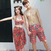 Couple swimsuit female split bikini three-piece Korean small breasts gather sexy thin hot spring resort beach pants