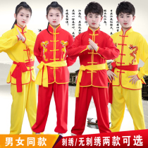 Childrens martial arts clothing fit the costume boys long sleeve gong fu fu Tai Chi children lian gong fu dragon costumes