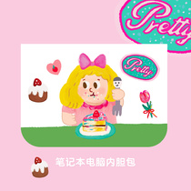 Wind cat rice cake girl Laptop bag Protective cover Liner bag shockproof cute suitable for Apple Huawei